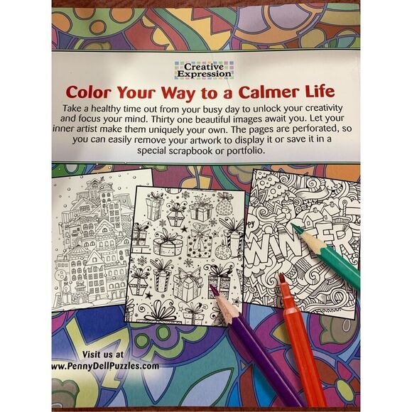 Two Adult Coloring Books - Picture 3 of 7